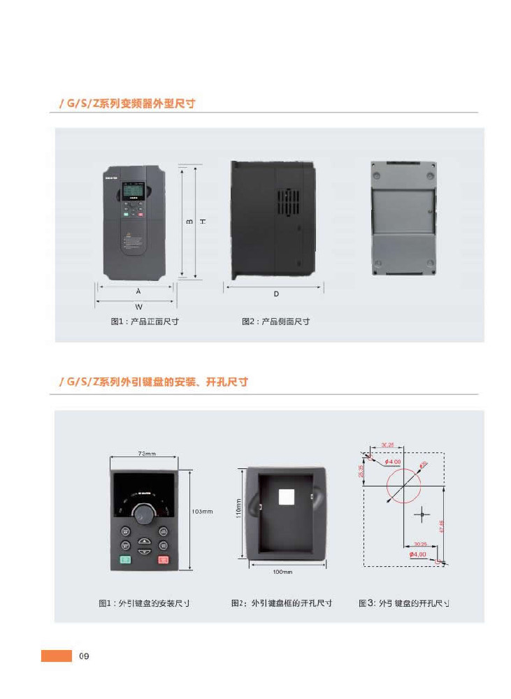 10、变频器外型尺寸